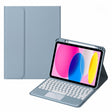 For iPad 10th Gen 10.9 2022 SA-10C Bluetooth Touch Keyboard Leather Tablet Case with Pen Slot(Blue) - Universal by PMC TechLife | Online Shopping South Africa | PMC TechLife | Buy Now Pay Later Mobicred