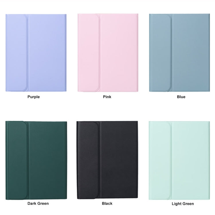 For iPad 10th Gen 10.9 2022 SA-10C Bluetooth Touch Keyboard Leather Tablet Case with Pen Slot(Light Green)
