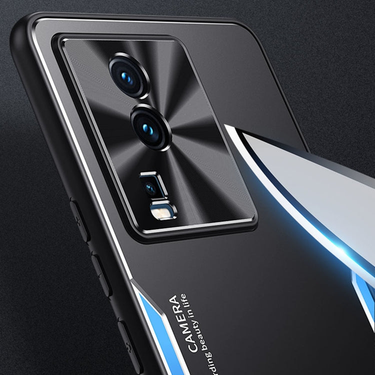 For vivo iQOO Neo7 Blade Series TPU + Alloy Protective Phone Case(Black + Silver)