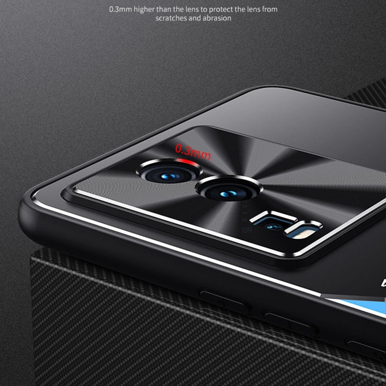 For vivo iQOO Neo7 Blade Series TPU + Alloy Protective Phone Case(Black + Silver)