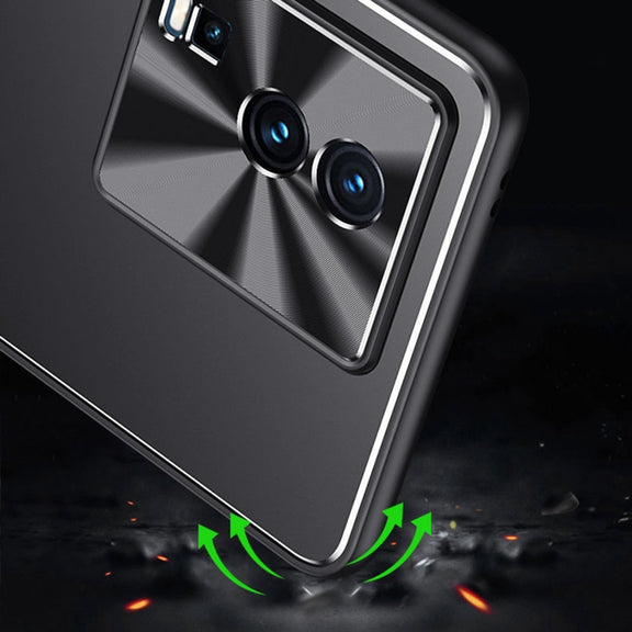 For vivo iQOO Neo7 Blade Series TPU + Alloy Protective Phone Case(Black + Silver)