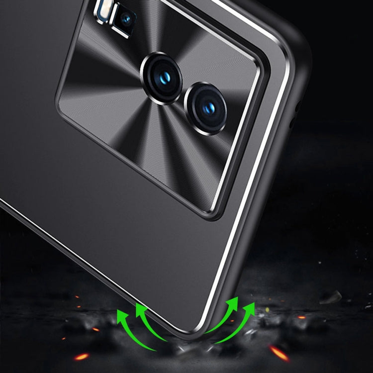 For vivo iQOO Neo7 Blade Series TPU + Alloy Protective Phone Case(Black + Silver)