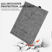 For MicroSoft Surface Pro 9 Deer Head Pattern Leather Tablet Case(Grey)