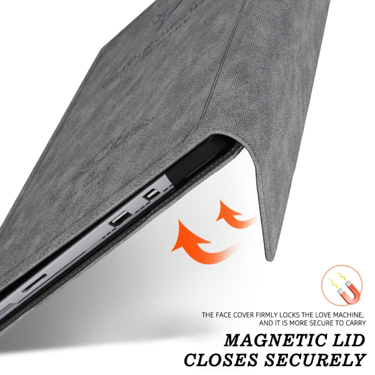 For MicroSoft Surface Pro 9 Deer Head Pattern Leather Tablet Case(Black)
