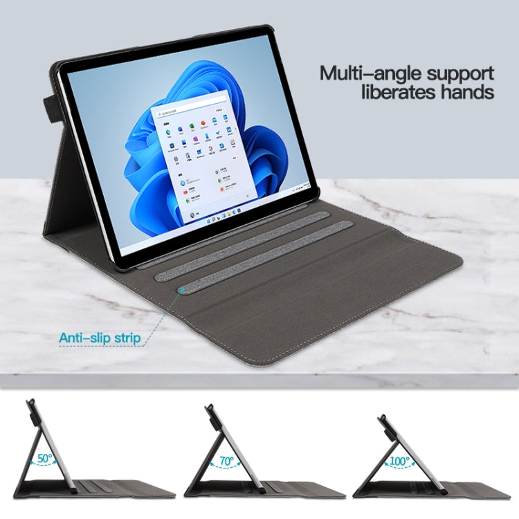 For Microsoft Surface Pro 7 / 6 / 5 / 4 Cloth Texture Stitching Leather Tablet Case(Black Grey)