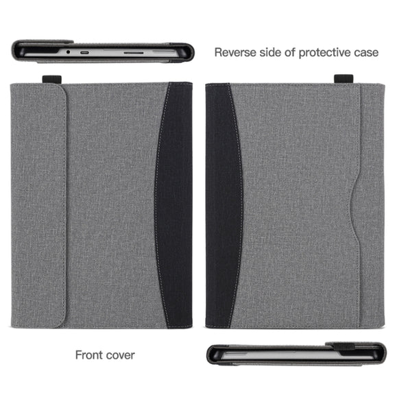 For Microsoft Surface Go 3 / 2 / 1 Cloth Texture Stitching Leather Tablet Case(Black)