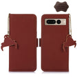 For Google Pixel 7 Pro Genuine Leather Magnetic RFID Leather Phone Case(Coffee) - Google Cases by PMC TechLife | Online Shopping South Africa | PMC TechLife | Buy Now Pay Later Mobicred
