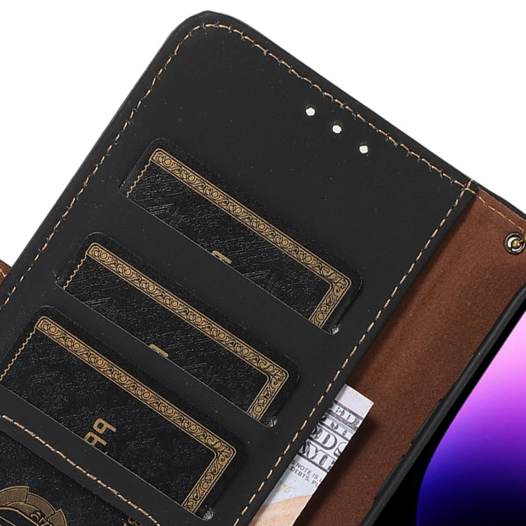 For Google Pixel 7 Genuine Leather Magnetic RFID Leather Phone Case(Black)