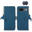 For Google Pixel 7 Genuine Leather Magnetic RFID Leather Phone Case(Blue) - Google Cases by PMC TechLife | Online Shopping South Africa | PMC TechLife | Buy Now Pay Later Mobicred
