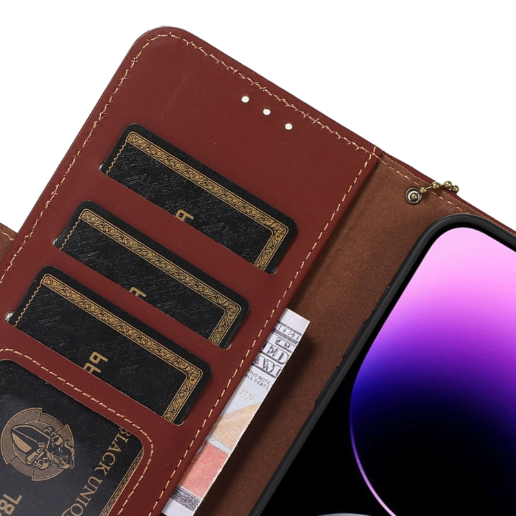 For Google Pixel 7 Genuine Leather Magnetic RFID Leather Phone Case(Coffee)