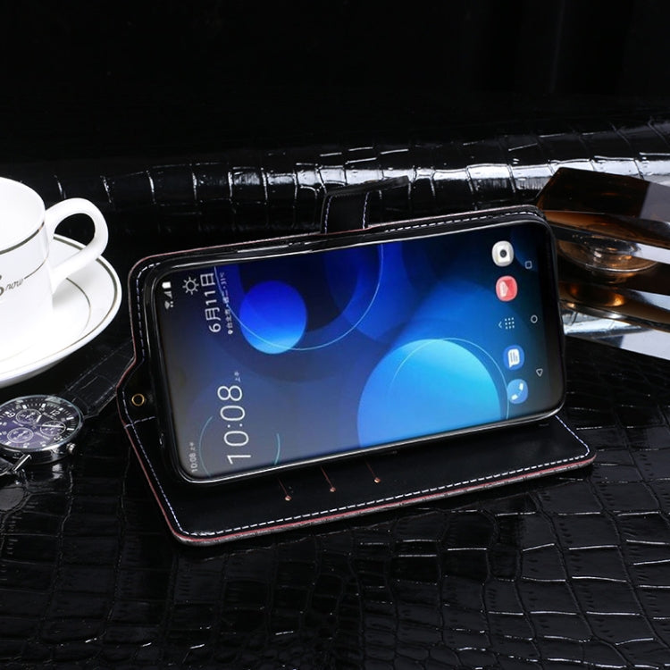 For HTC Desire 19 Plus idewei Crocodile Texture Horizontal Flip Leather Case with Holder & Card Slots & Wallet(Black)