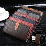 For HTC Desire 19 Plus idewei Crocodile Texture Horizontal Flip Leather Case with Holder & Card Slots & Wallet(Black)