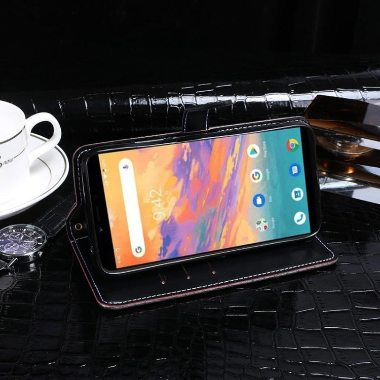 For UMIDIGI A3S idewei Crocodile Texture Horizontal Flip Leather Case with Holder & Card Slots & Wallet(Black)