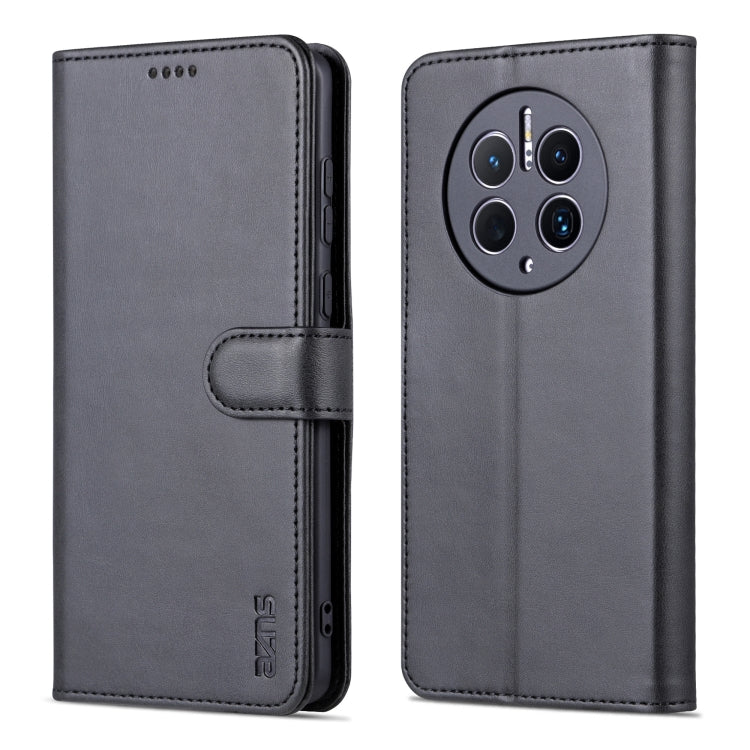 For Huawei Mate 50 Pro AZNS Skin Feel Calf Texture Flip Leather Phone Case(Black)