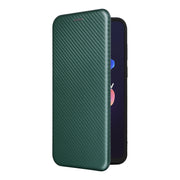 For Blackview A55 Pro Carbon Fiber Texture Horizontal Flip PU Phone Case(Green)