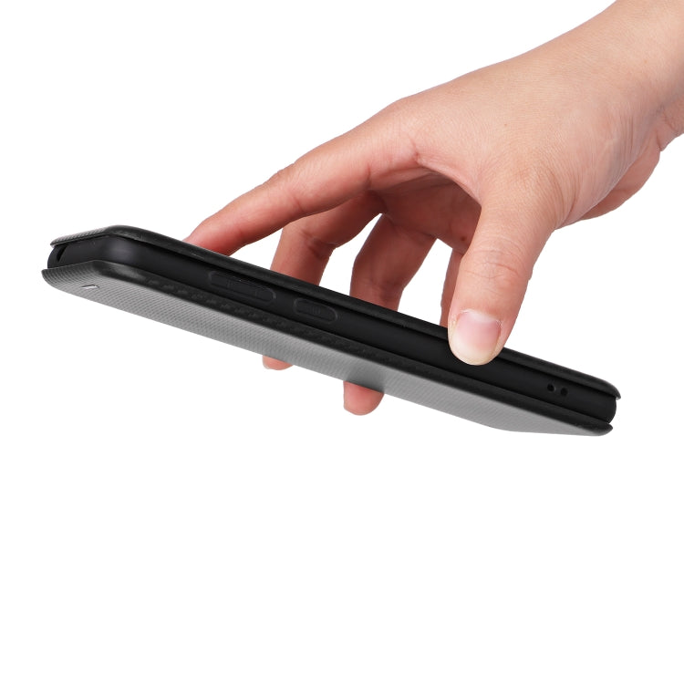 For Blackview A55 Pro Carbon Fiber Texture Horizontal Flip PU Phone Case(Black)