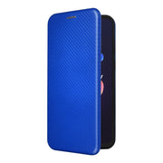 For Blackview A55 Pro Carbon Fiber Texture Horizontal Flip PU Phone Case(Blue)