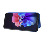 For Blackview A55 Pro Carbon Fiber Texture Horizontal Flip PU Phone Case(Blue)