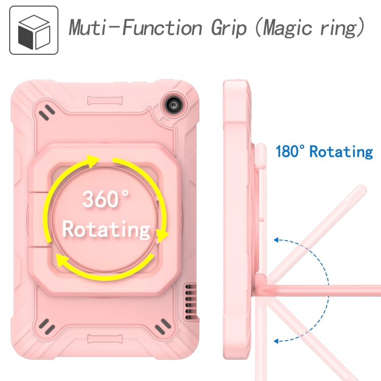 For Amazon Kindle Fire 7 2022 Silicone + PC Bracelet Holder Tablet Case(Rose Gold)