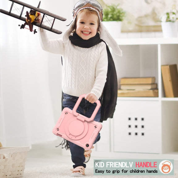 For Amazon Kindle Fire 7 2022 Silicone + PC Bracelet Holder Tablet Case(Rose Gold)