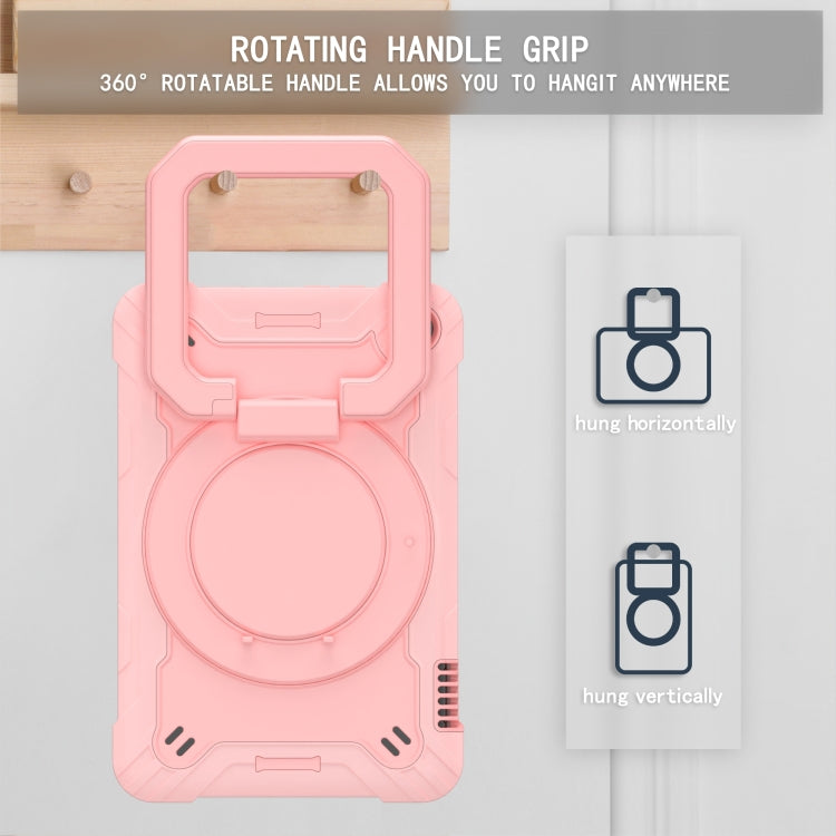 For Amazon Kindle Fire 7 2022 Silicone + PC Bracelet Holder Tablet Case(Rose Gold)