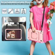 For Amazon Kindle Fire 7 2022 Silicone + PC Bracelet Holder Tablet Case(Rose Gold)