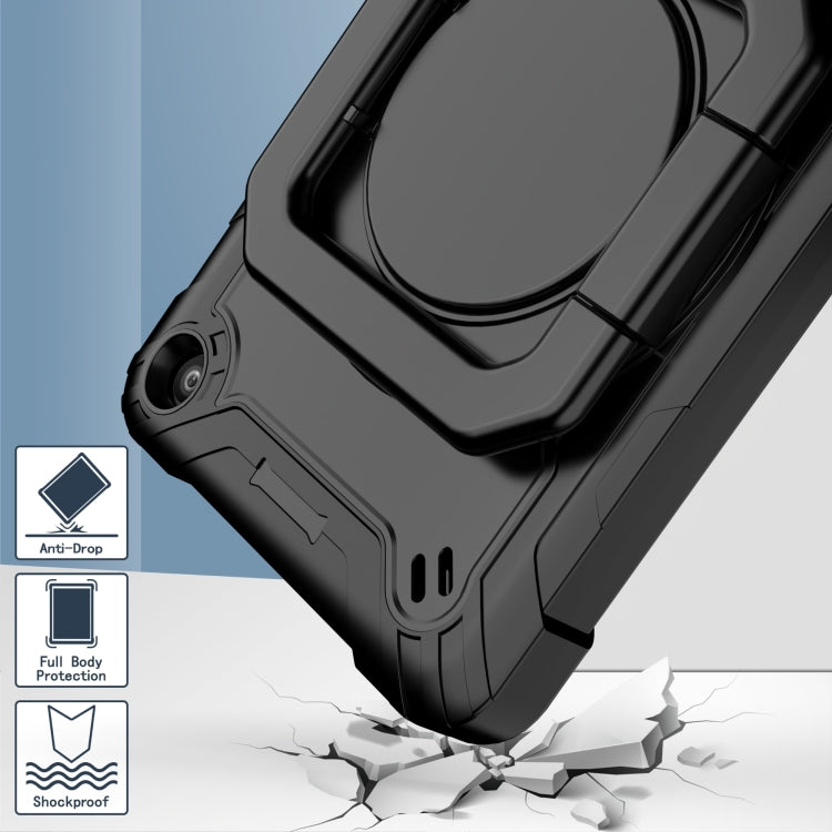 For Amazon Kindle Fire 7 2022 Silicone + PC Bracelet Holder Tablet Case(Black)