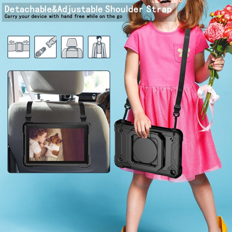 For Amazon Kindle Fire 7 2022 Silicone + PC Bracelet Holder Tablet Case(Black)