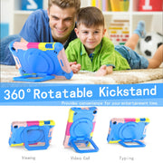 For Amazon Kindle Fire 7 2022 Silicone + PC Bracelet Holder Tablet Case(Camouflage + Blue)