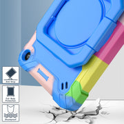 For Amazon Kindle Fire 7 2022 Silicone + PC Bracelet Holder Tablet Case(Camouflage + Blue)