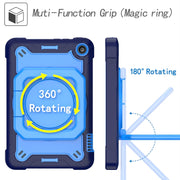 For Amazon Kindle Fire 7 2022 Silicone + PC Bracelet Holder Tablet Case(Navy Blue + Blue)