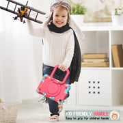 For Amazon Kindle Fire 7 2022 Silicone + PC Bracelet Holder Tablet Case(Camouflage + Rose Red)