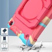 For Amazon Kindle Fire 7 2022 Silicone + PC Bracelet Holder Tablet Case(Camouflage + Rose Red)