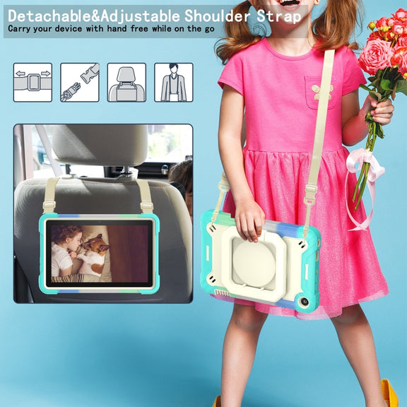 For Amazon Kindle Fire 7 2022 Silicone + PC Bracelet Holder Tablet Case(Bright Green)
