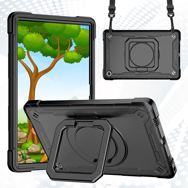 For Lenovo Tab M10 Plus 10.6 3rd Gen 2022 Silicone + PC Bracelet Holder Tablet Case(Black)