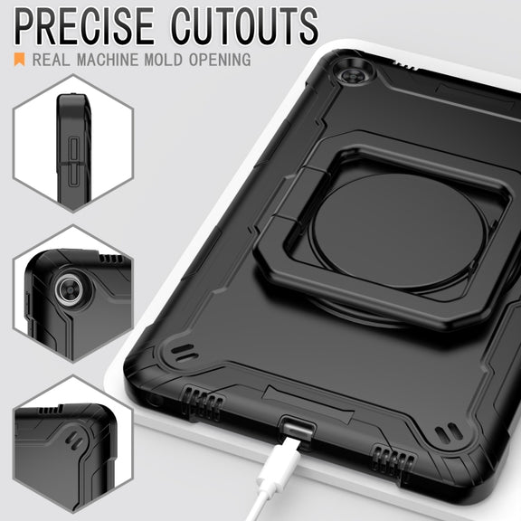 For Lenovo Tab M10 Plus 10.6 3rd Gen 2022 Silicone + PC Bracelet Holder Tablet Case(Black)