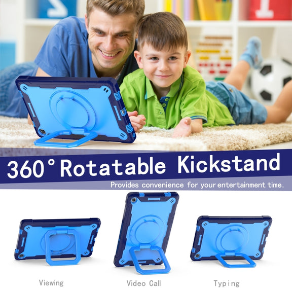 For Lenovo Tab M10 Plus 10.6 3rd Gen 2022 Silicone + PC Bracelet Holder Tablet Case(Navy Blue + Blue)