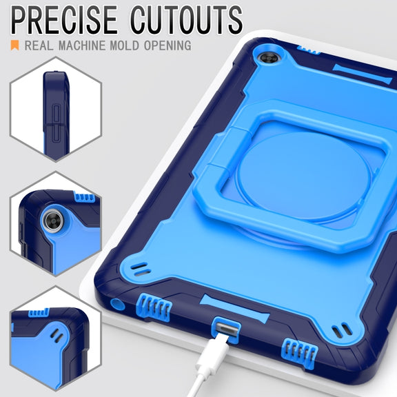 For Lenovo Tab M10 Plus 10.6 3rd Gen 2022 Silicone + PC Bracelet Holder Tablet Case(Navy Blue + Blue)