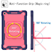For Lenovo Tab M10 Plus 10.6 3rd Gen 2022 Silicone + PC Bracelet Holder Tablet Case(Navy Blue + Rose Red)