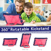 For Lenovo Tab M10 Plus 10.6 3rd Gen 2022 Silicone + PC Bracelet Holder Tablet Case(Navy Blue + Rose Red)