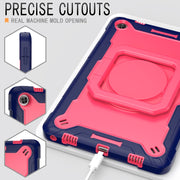 For Lenovo Tab M10 Plus 10.6 3rd Gen 2022 Silicone + PC Bracelet Holder Tablet Case(Navy Blue + Rose Red)