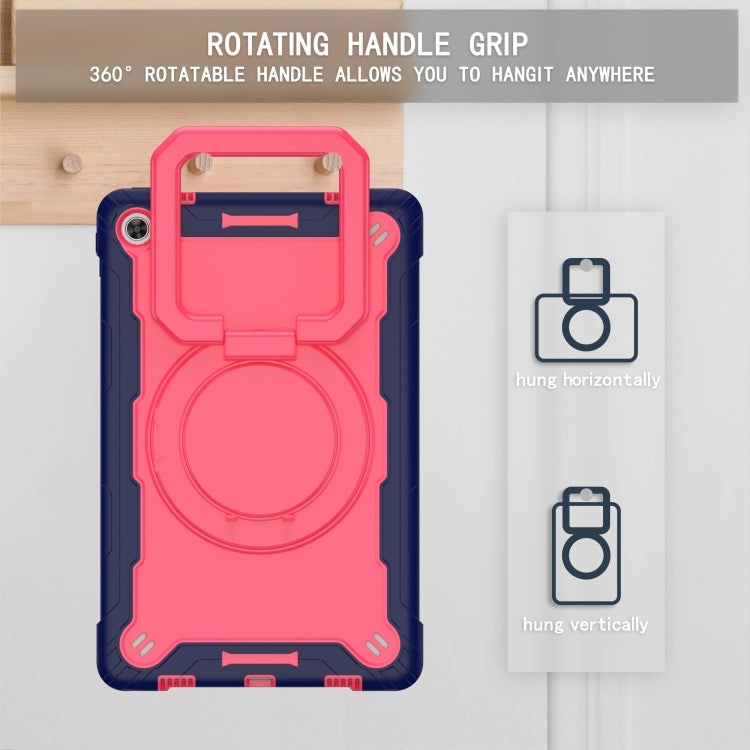For Lenovo Tab M10 Plus 10.6 3rd Gen 2022 Silicone + PC Bracelet Holder Tablet Case(Navy Blue + Rose Red)