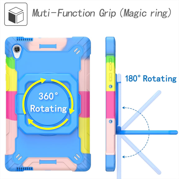 For Lenovo Tab M10 HD 2nd Gen Silicone + PC Bracelet Holder Tablet Case(Camouflage + Blue)