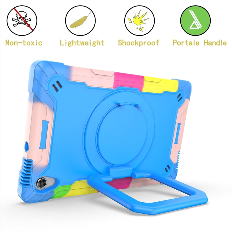 For Lenovo Tab M10 HD 2nd Gen Silicone + PC Bracelet Holder Tablet Case(Camouflage + Blue)