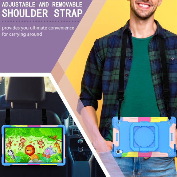 For Lenovo Tab M10 HD 2nd Gen Silicone + PC Bracelet Holder Tablet Case(Camouflage + Blue)