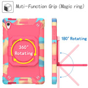 For Lenovo Tab M10 HD 2nd Gen Silicone + PC Bracelet Holder Tablet Case(Camouflage + Rose Red)