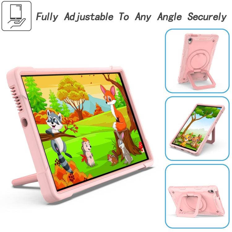 For Lenovo Tab M10 HD 2nd Gen Silicone + PC Bracelet Holder Tablet Case(Rose Gold)