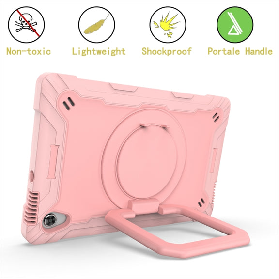 For Lenovo Tab M10 HD 2nd Gen Silicone + PC Bracelet Holder Tablet Case(Rose Gold)