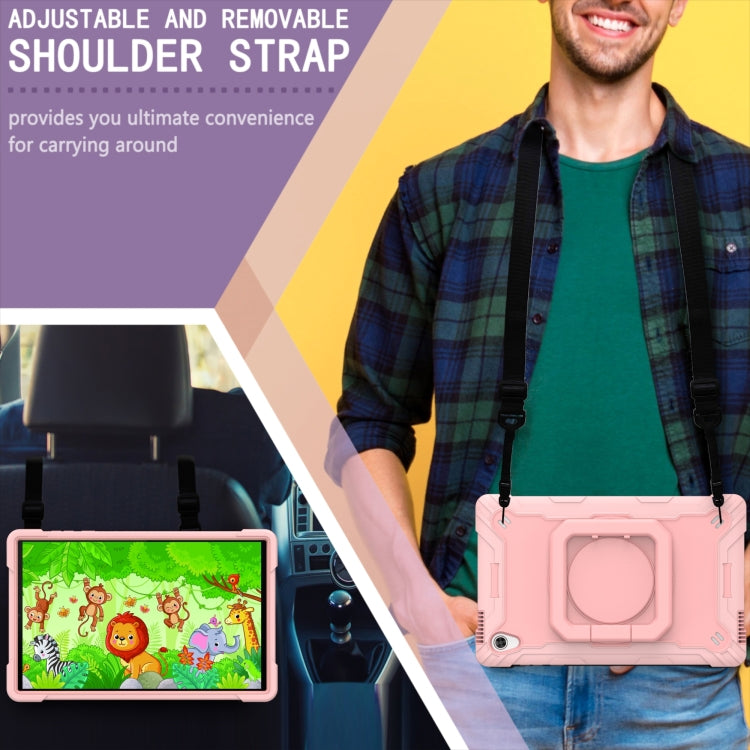 For Lenovo Tab M10 HD 2nd Gen Silicone + PC Bracelet Holder Tablet Case(Rose Gold)