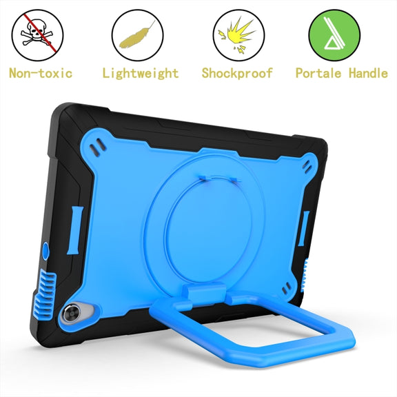 For Lenovo Tab M10 HD 2nd Gen Silicone + PC Bracelet Holder Tablet Case(Black + Blue)